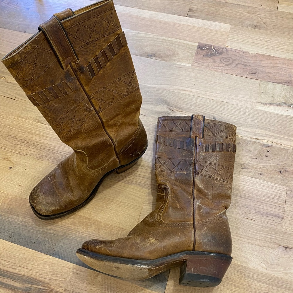 Rustic Cowboy Boots Square Toe - image 3